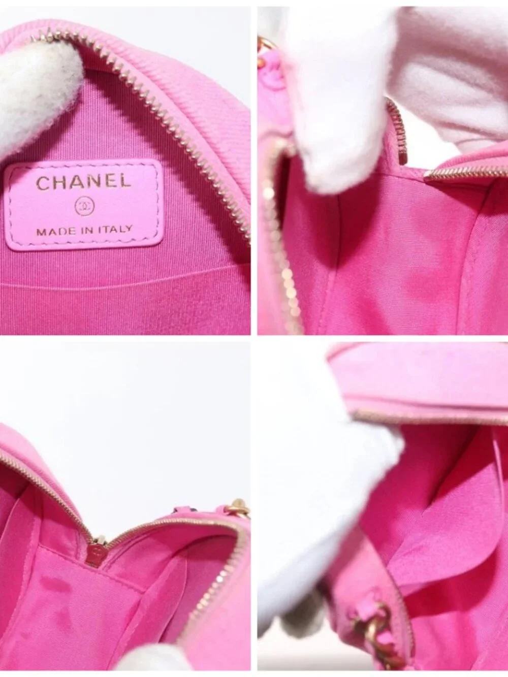 CHANEL Matelasse Chain Shoulder Bag Canvas Pink Gold CC Auth bs32090